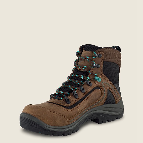 Red Wing Work Boots Womens Brown/Black - Trades - 6-inch Waterproof Safety Toe - 2180953-NZ